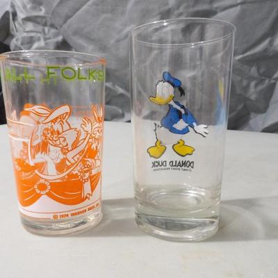 Vintage Donald Duck and Looney Tunes Glasses
