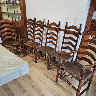 Wooden Laddeback Chairs with Woven Seats (DR-DW)