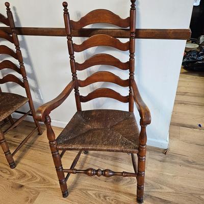 Wooden Laddeback Chairs with Woven Seats (DR-DW)