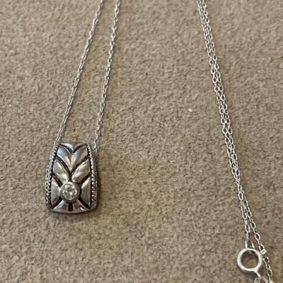 Sterling pendant with stone and 925 chain