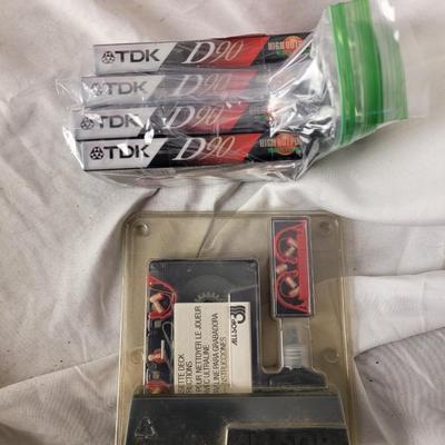 4 brand new TDK D90 cassette tapes and cassette player head cleaner