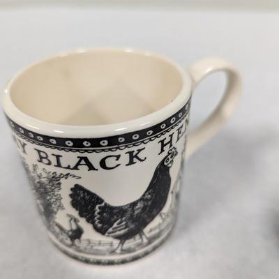 Emma Bridgewater â€œHickety Pickety My Black Henâ€ Mugs & Egg Cup