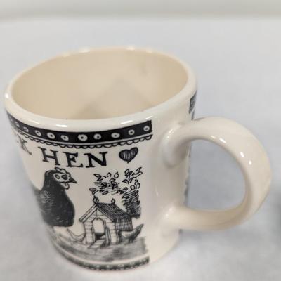 Emma Bridgewater â€œHickety Pickety My Black Henâ€ Mugs & Egg Cup