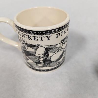 Emma Bridgewater â€œHickety Pickety My Black Henâ€ Mugs & Egg Cup
