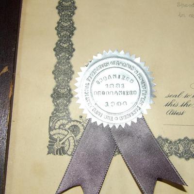 1938 American Homing Pigeon Fanciers Diploma