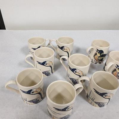 English Ceramic Bird Theme Mugs