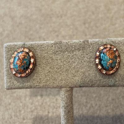Copper earrings and ring