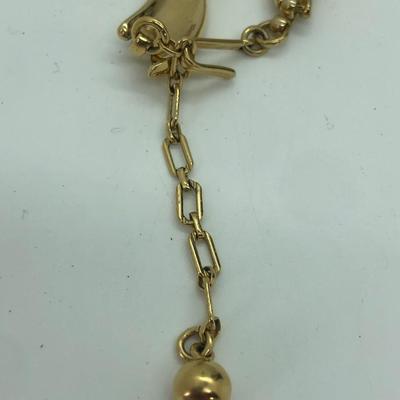 LOT 9J: Vintage Gold Tone Crown Trifari - Modernist Bracelet (7