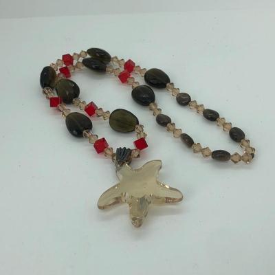 LOT 10J: Artisan Swarovski Crystal Starfish Pendant Necklace (21