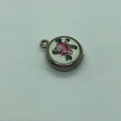 LOT 33J: Antique / Vintage Jewelry Collection - Norway Silver & Enamel Ring (Size 6.5), Sterling Mexico Turtle Pendant, Mini Enamel Rose...