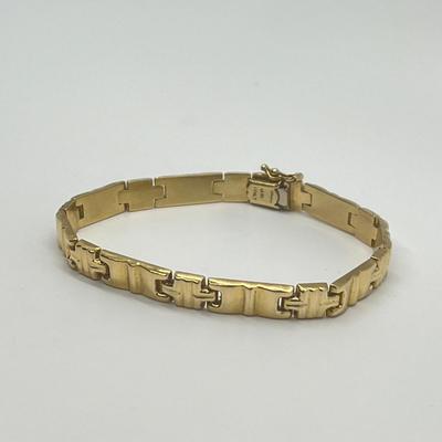 LOT 83J: 14K Italian Yellow Gold Link Bracelet- 10.1 grams