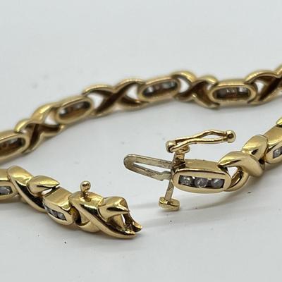 LOT 94J: Stellar 14K Yellow Gold and Diamond Tennis Bracelet *see Appraisal Photos