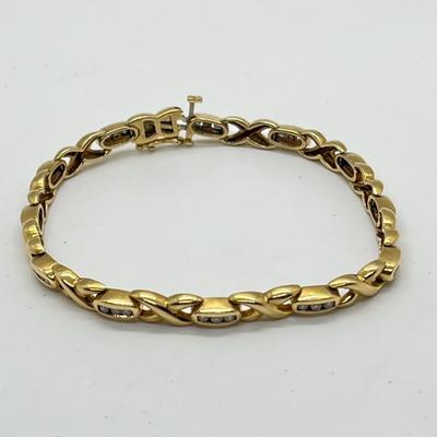 LOT 94J: Stellar 14K Yellow Gold and Diamond Tennis Bracelet *see Appraisal Photos