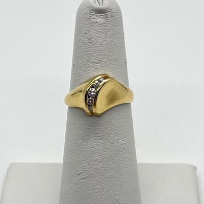 LOT 103J: 3g 14K FJG Beautiful Diamond Cocktail Ring Sz-5 1/2