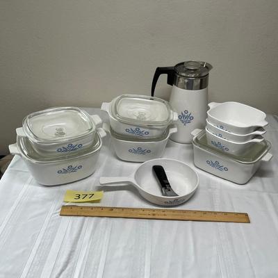 Corning ware Blue Corn Flower Grouping