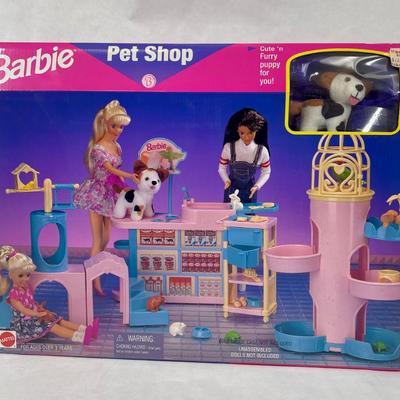 Barbie Pet Shop Accessories Playset Dog Grooming Station Cat Tree Feeding Station