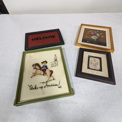 Assortment Of Art Work Flower Oil Painting