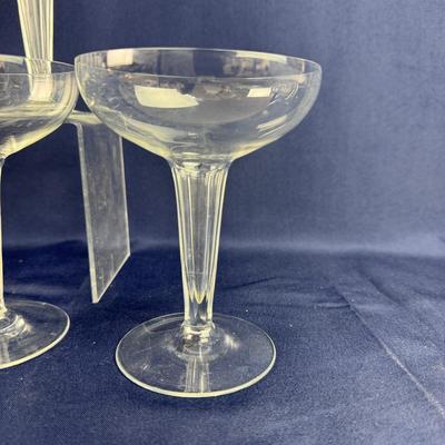 1019 Two Sets Of Vintage Champagne Glasses