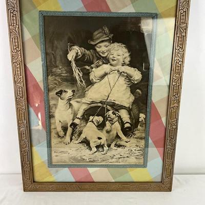 1023 Vintage Large Format & Framed Print "Breaking Them In" By Arthur J. Elsley