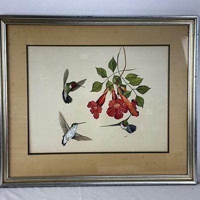 1029 Original Signed Hummingbird Painting By Art Lemay
