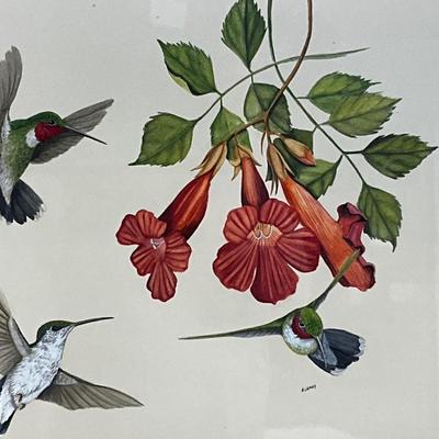 1029 Original Signed Hummingbird Painting By Art Lemay