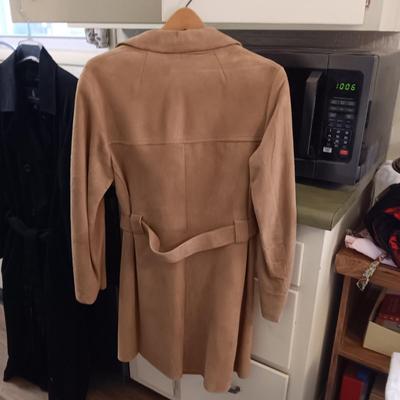 LADIES LONDON FOG TRENCH COAT AND LEATHER JACKET