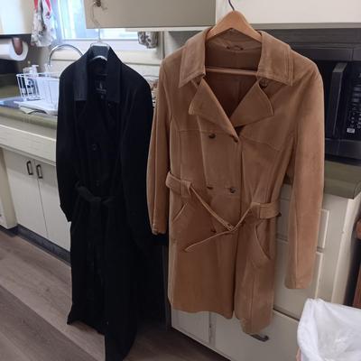 LADIES LONDON FOG TRENCH COAT AND LEATHER JACKET