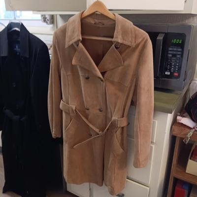 LADIES LONDON FOG TRENCH COAT AND LEATHER JACKET