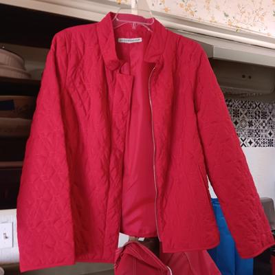 LADIES LEATHER JACKET, REVERSIBLE RAINCOAT AND LIGHT JACKET