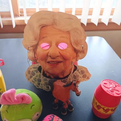 "WHERE'S THE BEEF?" MASK AND VARIOUS OTHER TOYS