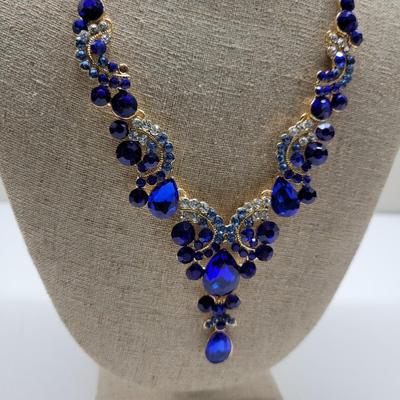 Vintage Royal Blue Rhinestone