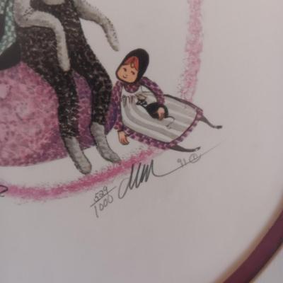 SIGNED AND NUMBERED PRINT AND VINTAGE DOG PICTURE