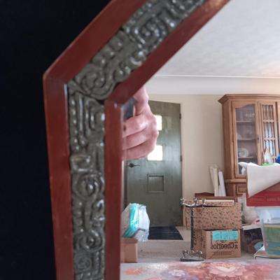 WALL MIRROR AND OIL PAINTING