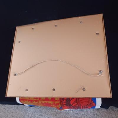 MIRRORED BUDWEISER & LINEN PICTURES, FRANKOMA ASHTRAY AND TIN