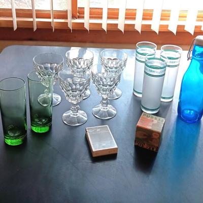 SALEM SLIM LIGHTS AND OTHER GLASSES, UNITED AIRLINE CARDS AND MORE