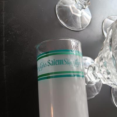 SALEM SLIM LIGHTS AND OTHER GLASSES, UNITED AIRLINE CARDS AND MORE