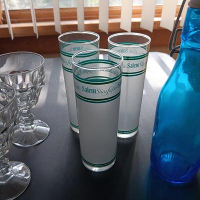 SALEM SLIM LIGHTS AND OTHER GLASSES, UNITED AIRLINE CARDS AND MORE