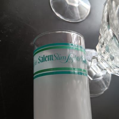 SALEM SLIM LIGHTS AND OTHER GLASSES, UNITED AIRLINE CARDS AND MORE