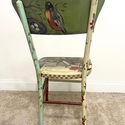 Hand Painted Wooden Accent Chair