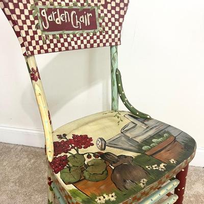 Hand Painted Wooden Accent Chair