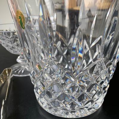 Waterford Crystal Ice Bucket & Raised Dish Lot