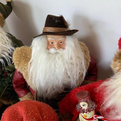 Large Santa Figurines Christmas Lot