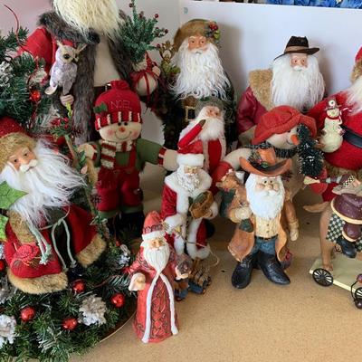 Large Santa Figurines Christmas Lot
