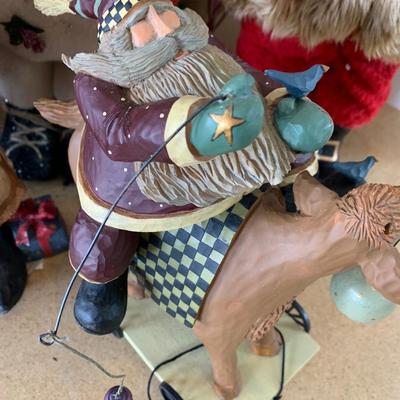 Large Santa Figurines Christmas Lot