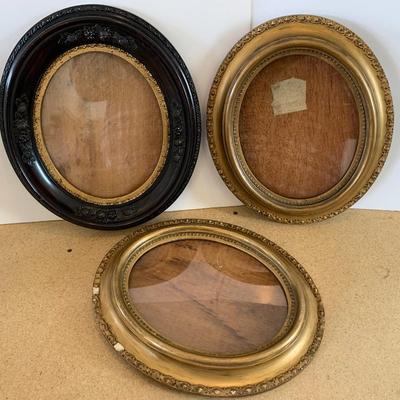 Antique Oval Wood Picture Frames Lot