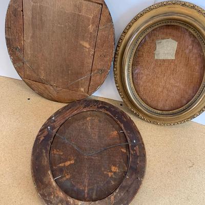 Antique Oval Wood Picture Frames Lot