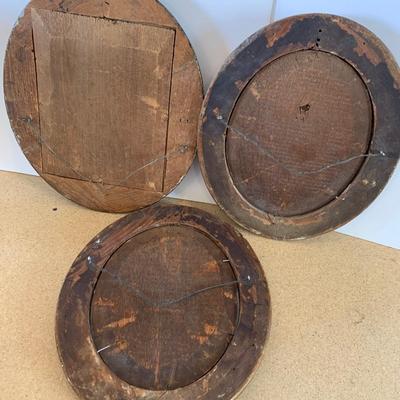 Antique Oval Wood Picture Frames Lot