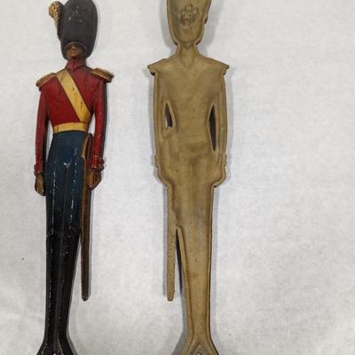 Vintage Metal British Guard Wall Plaques From Sexton