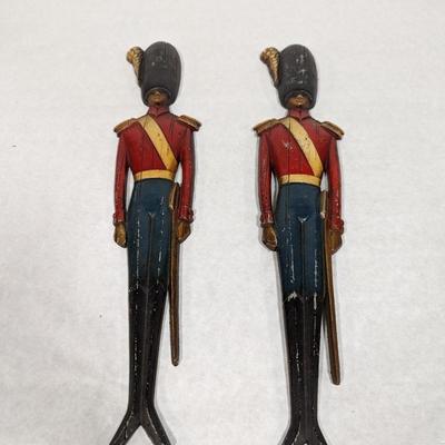 Vintage Metal British Guard Wall Plaques From Sexton