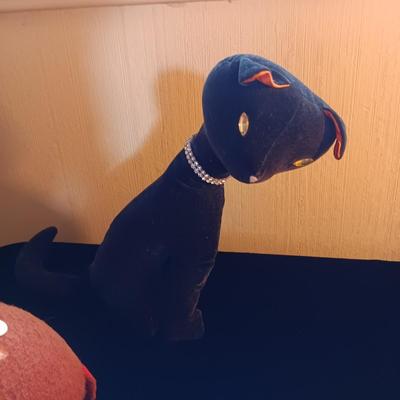 VINTAGE PLUSH "THREE BEARS" AND BLACK CAT